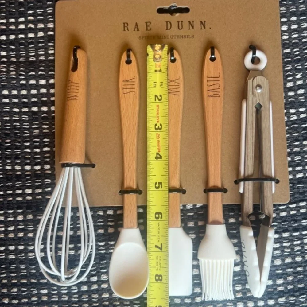 NWT Rae Dunn 5 pc Mini Utensils Set white